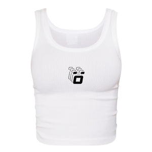 white crop top  HBK streetwear with Ocho logo print